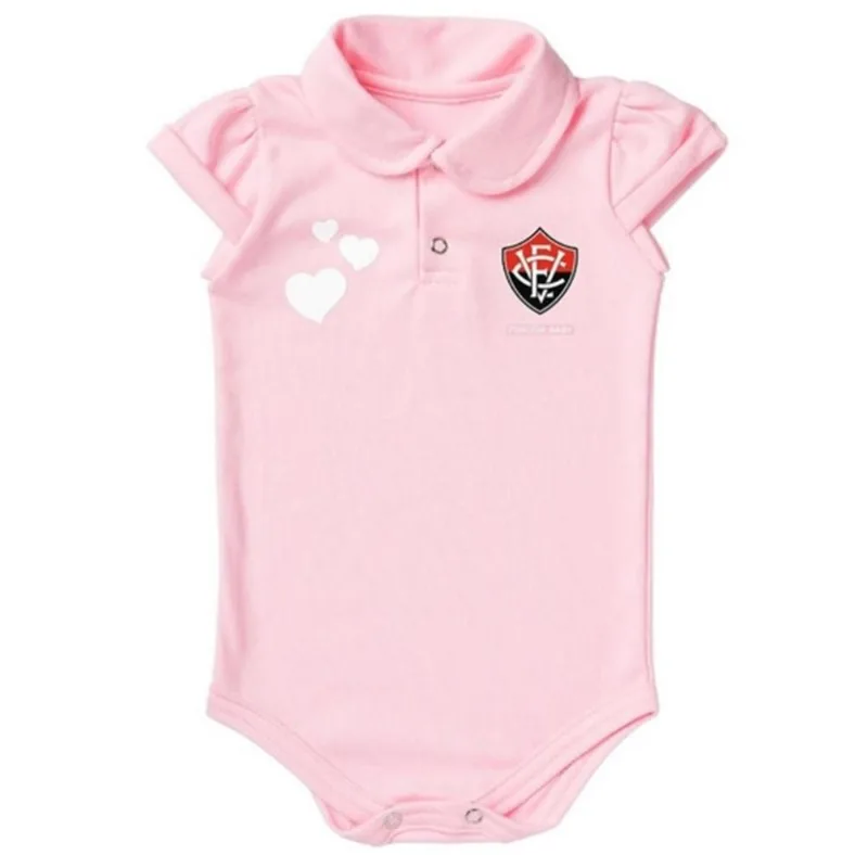 Body Polo Vitória Rosa Torcida Baby Oficial Tam 1 - Torcida Baby