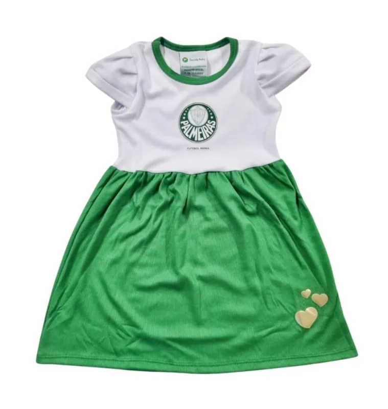 Vestido Infantil Palmeiras Canelado Torcida Baby - Torcida Baby