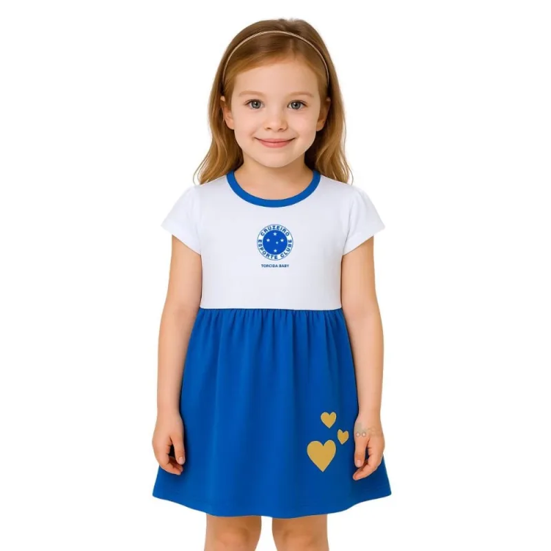 Vestido Infantil Cruzeiro Canelado Torcida Baby - Torcida Baby