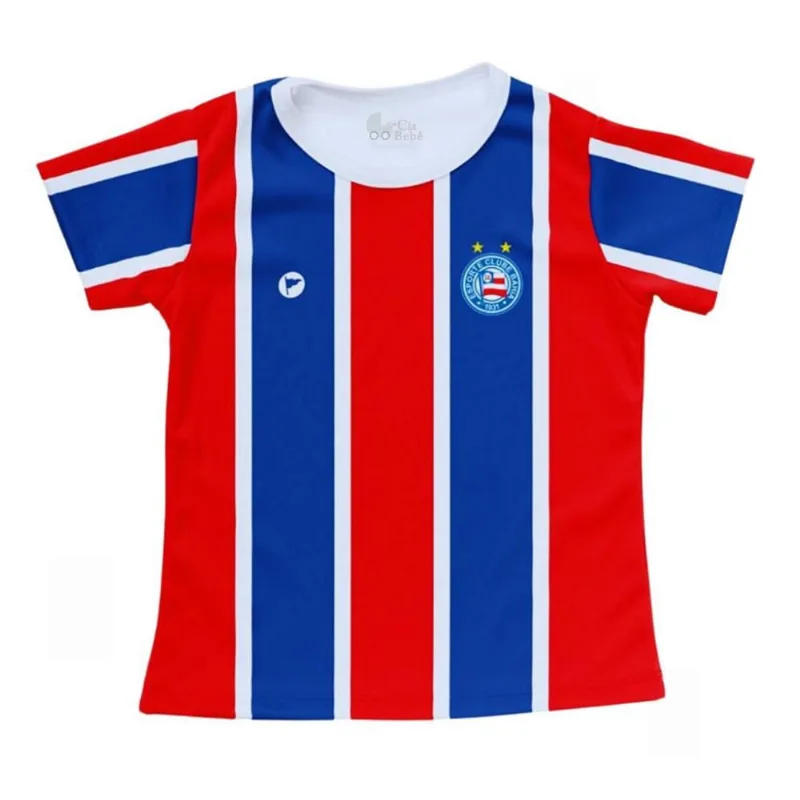 Camisa Bahia Baby Look Bebê Listrada Tricolor Oficial P
