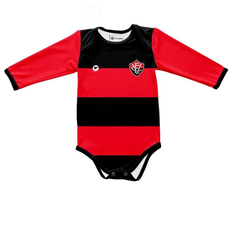 Body Bebê Vitória BA Listrado Longo Proteção UV Oficial M