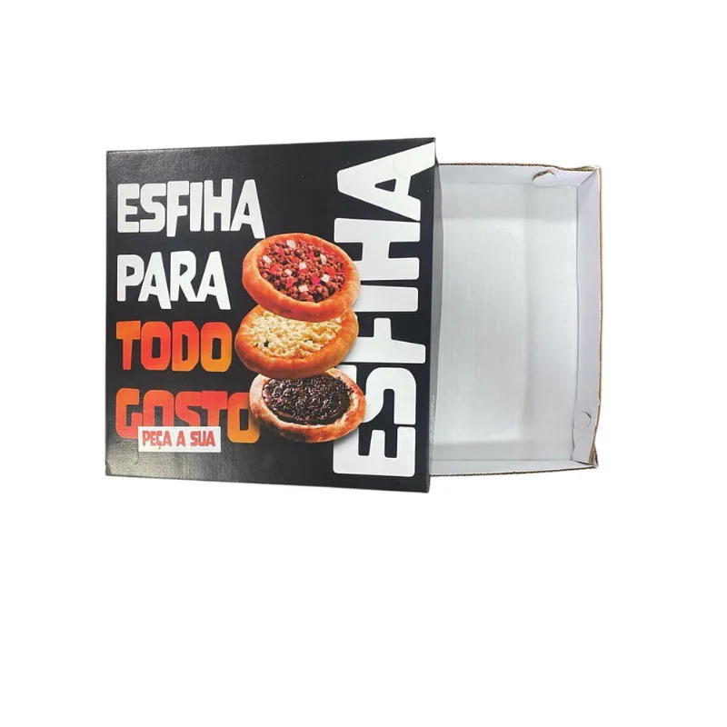 Caixa esfiha 25X25 tamanho G personalizada 10 unidades