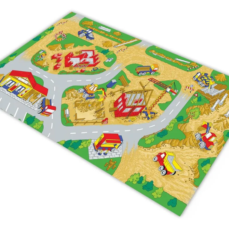 Tapete Pista De Carrinhos Cidade Construção 1,8x1,2m