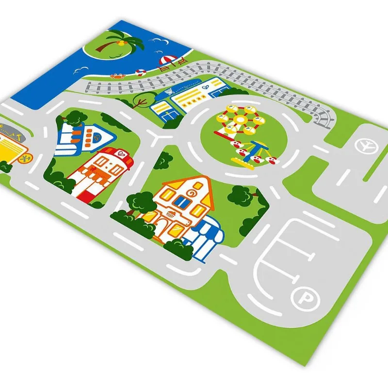 Tapete Pista Para Carrinhos Cidade Férias 140x100cm
