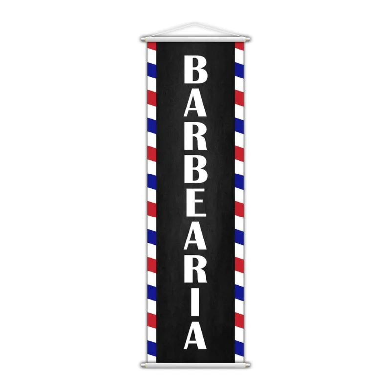 Banner Barbearia Barbeiro Barba Serviço Lona 100X30Cm