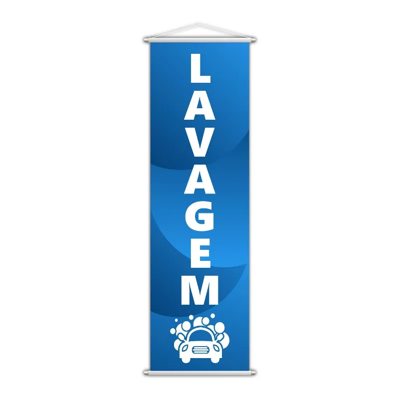 Banner Lavagem Automotiva Carros Serviço Lona 100x30cm