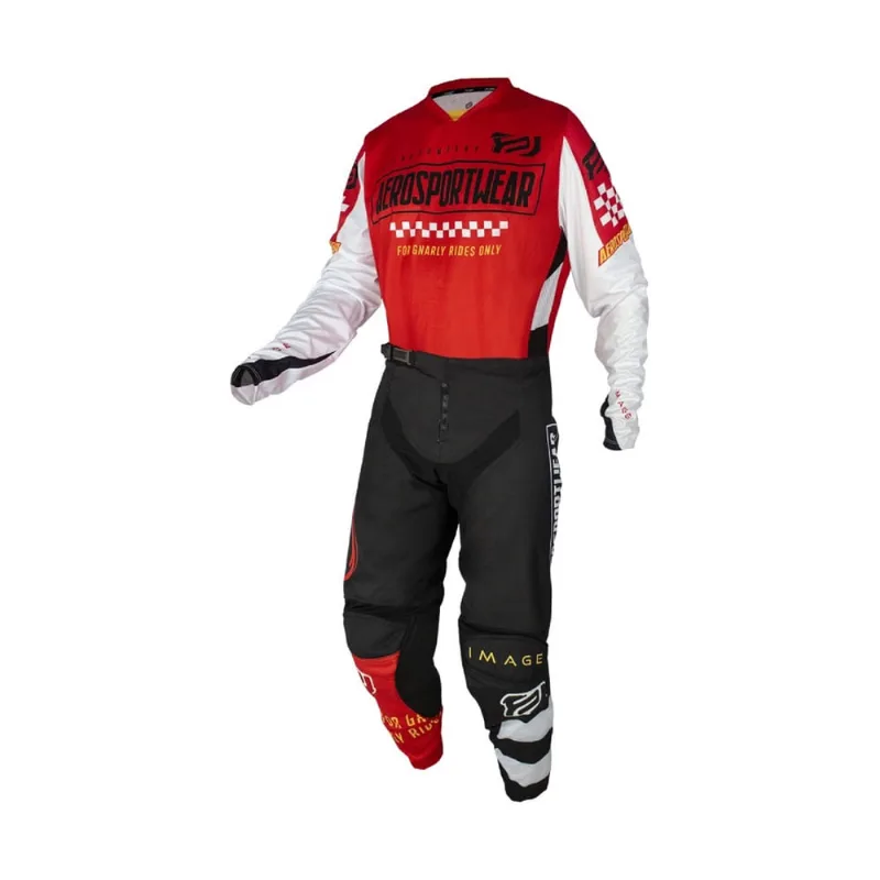Conjunto motocross asw image knight vermelho preto 34/PP