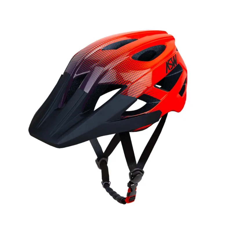 Capacete asw bike accel dots laranja azul p/m