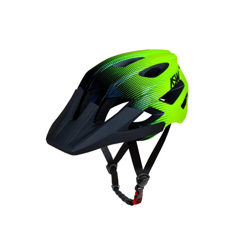 Capacete asw bike accel dots amarelo fluo preto p/m
