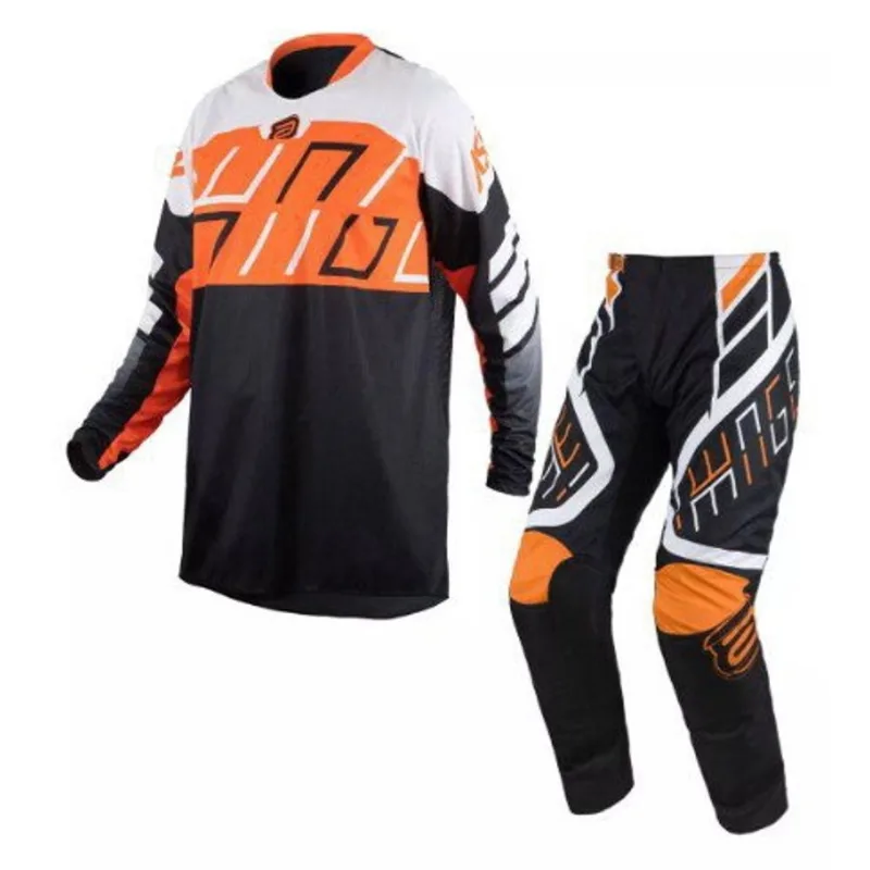 Conjunto Calca + Camisa Asw Image Alpha 24 Trilha Motocross Enduro Laranja Preto
