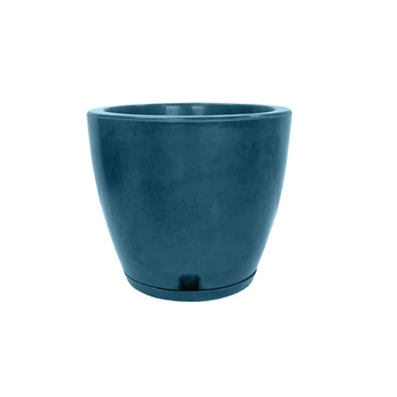 Vaso Amsterda Marmorato 27X28 Azul Indigo Floridis