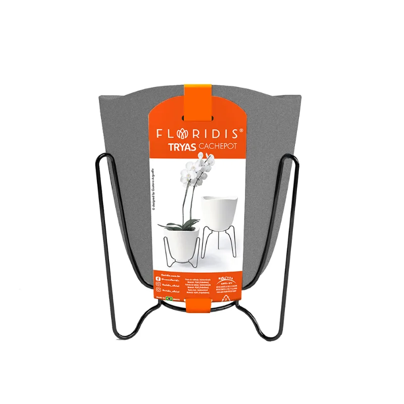 Vaso Cachepot Tryas Cimento Floridis