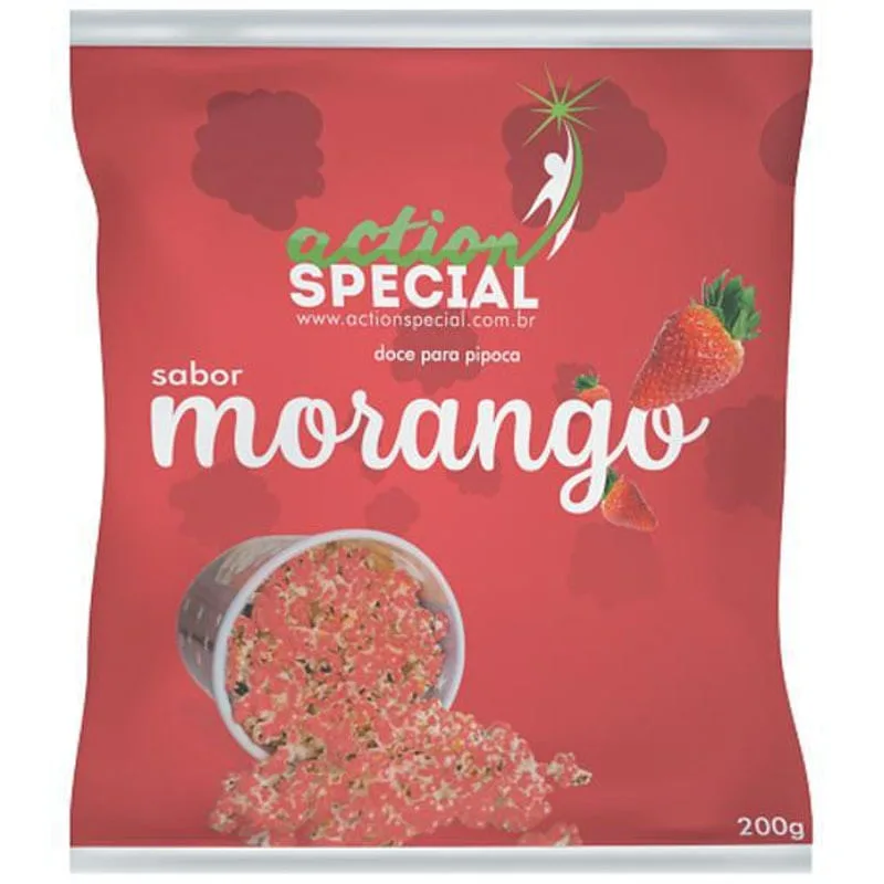 Açúcar Saborizado Pipoca Doce - Morango Popcorn Show 1 Kg - Não Informado
