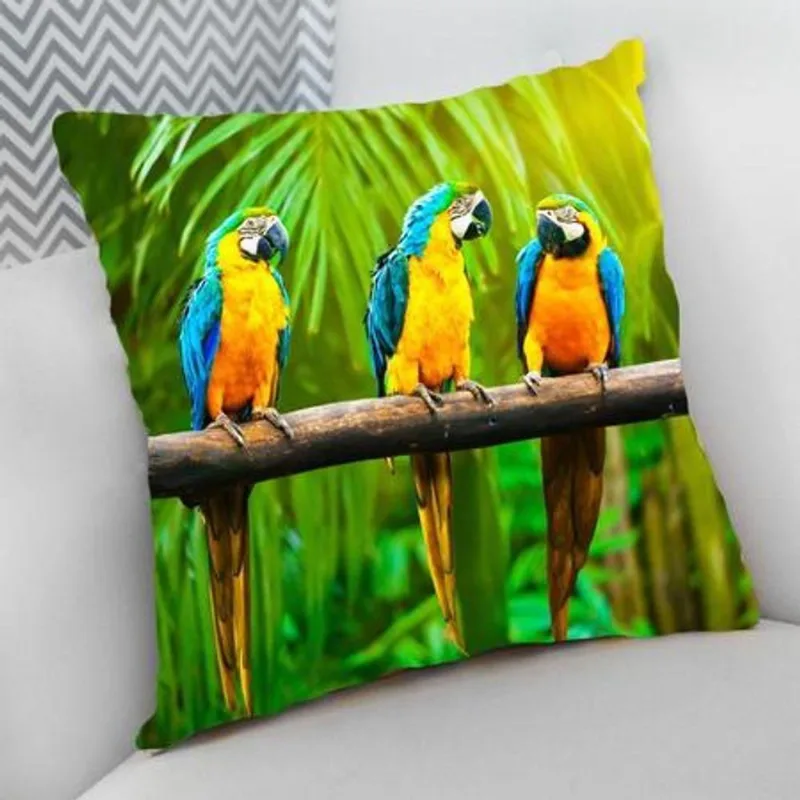 Almofada Decorativa Cheia C/ Zíper 25x25cm Arara Azul - DELUZZ