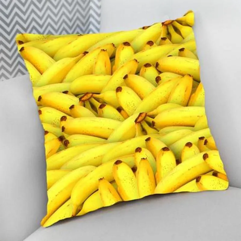 Almofada Cheia com ZíPer 40x40cm Bananas - DELUZZ