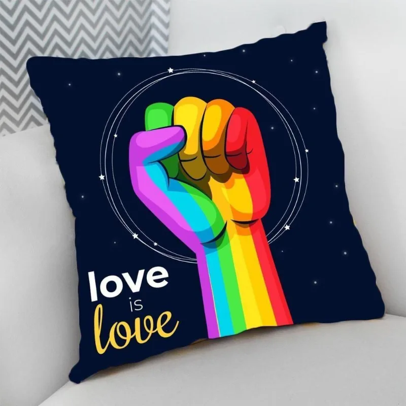 Almofada Decorativa Cheia C/ Zíper 25X25Cm, Love Is Love - DELUZZ