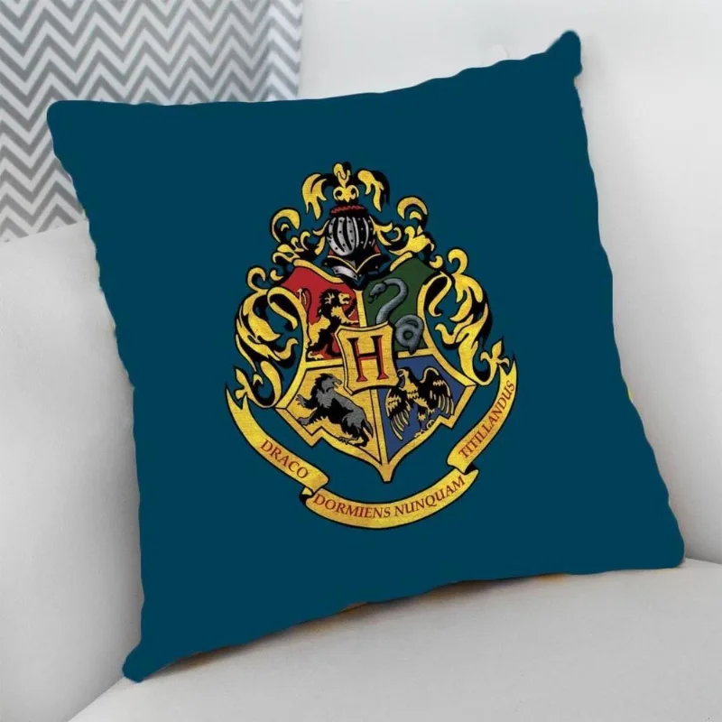 Almofada Cheia com Zíper 40x40cm Brasão Harry Potter - DELUZZ