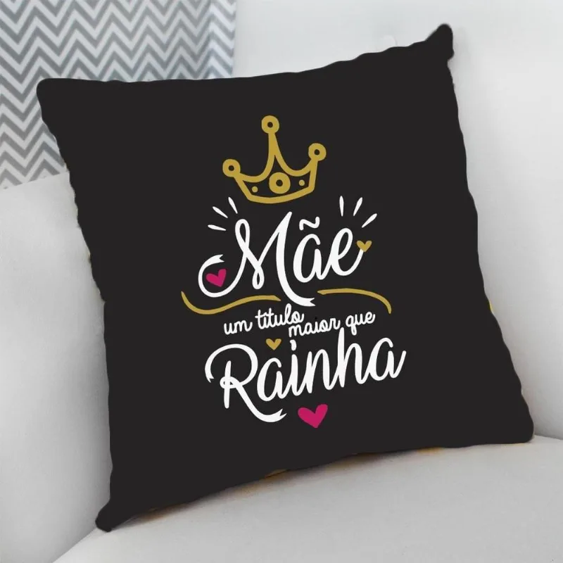 Almofada Decorativa Cheia com Zíper 25x25 Mãe Rainha - DELUZZ