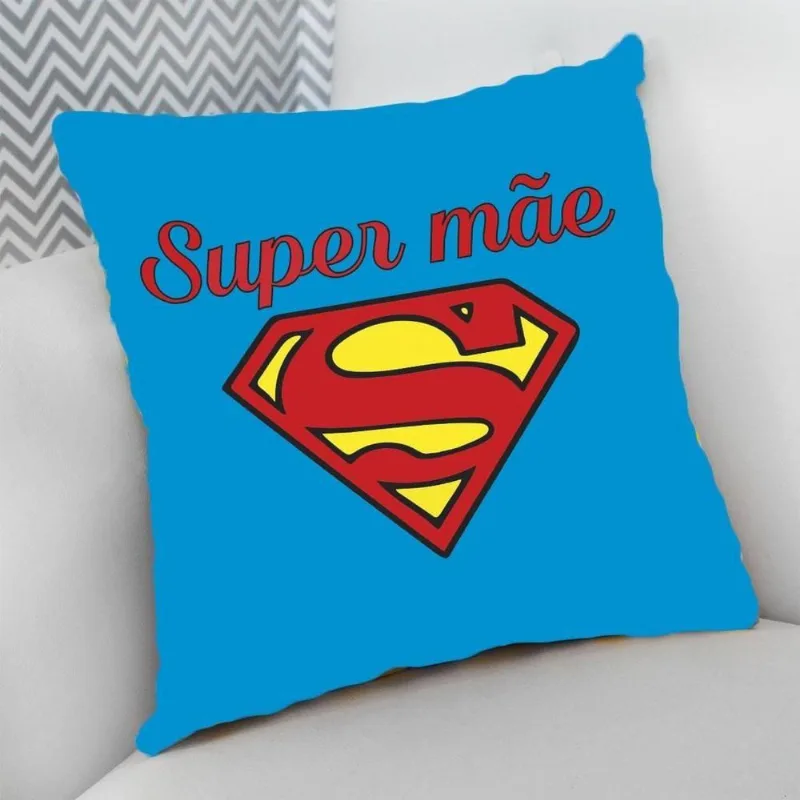 Almofada Decorativa Cheia com Zíper 40x40 Te Amo Super Mãe