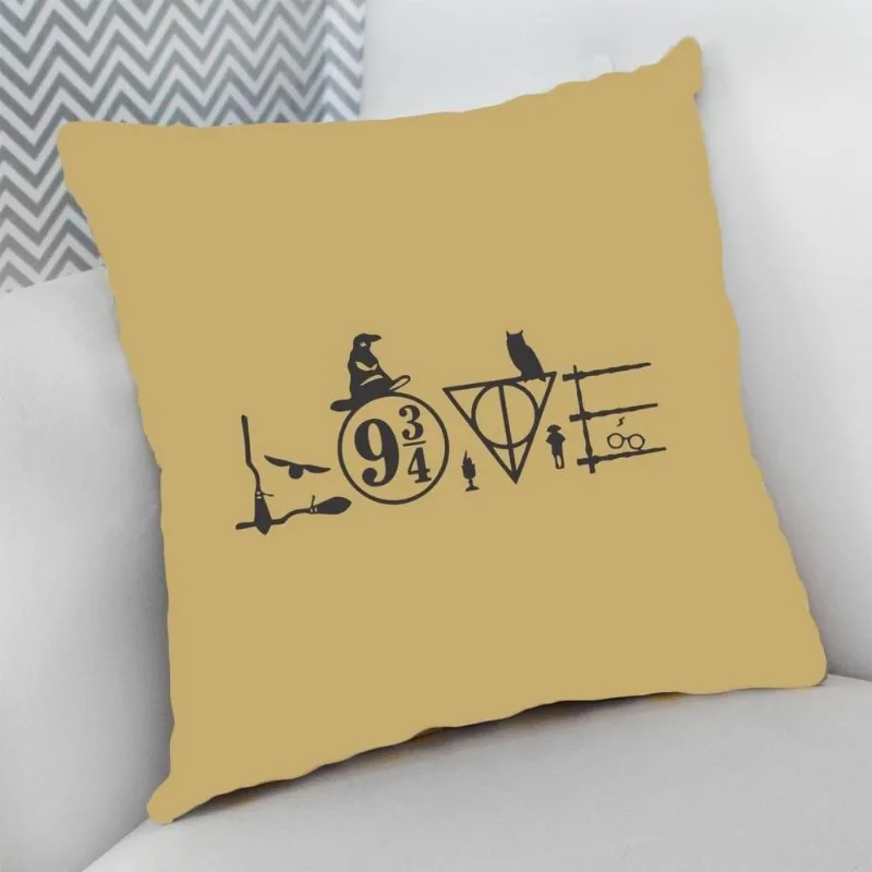 Almofada Cheia com Zíper 40x40 Game Love Harry Potter - DELUZZ