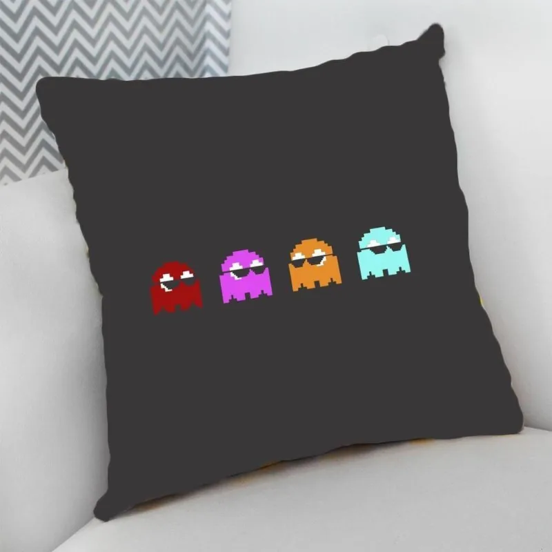 Almofada Cheia com Zíper 40x40 Geek Criativo Pacman