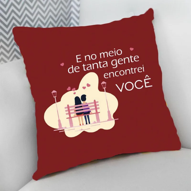 Almofada Decorativa com Zíper 40x40 No Meio de Tanta Gente