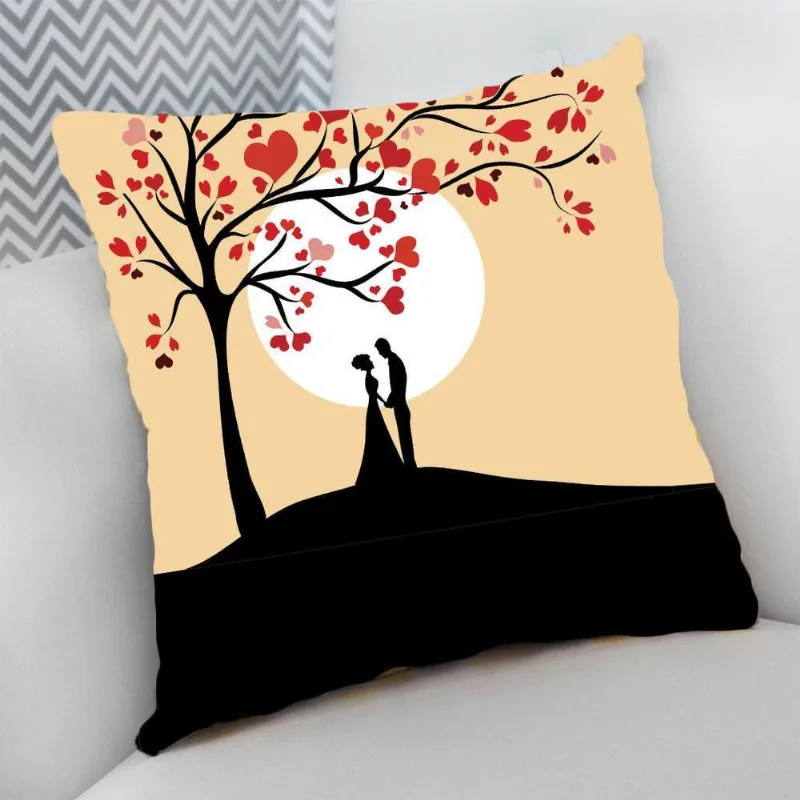 Almofada Decorativa Cheia com Zíper 40x40 Sombra Casal - DELUZZ