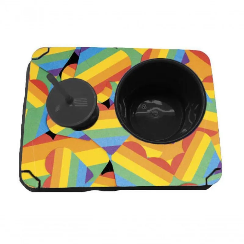Almofada Bandeja Pipoca Balde E 1 Copo Arco Íris Lgbtqi+ - DELUZZ