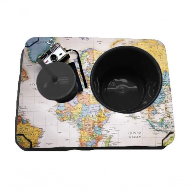 Almofada Bandeja Pipoca Balde E 1 Copo Mapa Mundi - DELUZZ