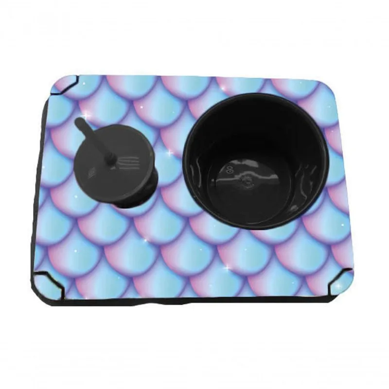 Almofada Bandeja Pipoca Balde E 1 Copo Escamas Sereia