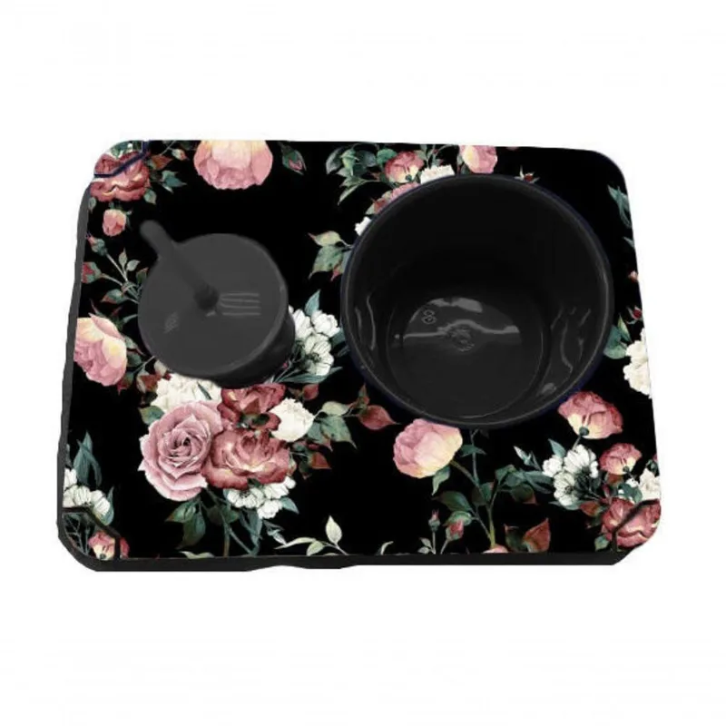 Almofada Bandeja Pipoca Balde E 1 Copo Fundo Floral - DELUZZ