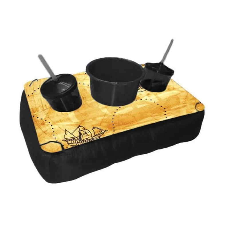 Almofada Bandeja Pipoca Balde E 2 Copos Mapa Pirata - DELUZZ