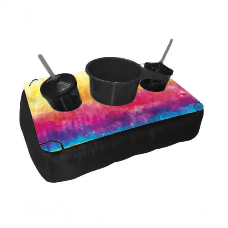 Almofada Bandeja Pipoca Balde E 2 Copos Tie Dye