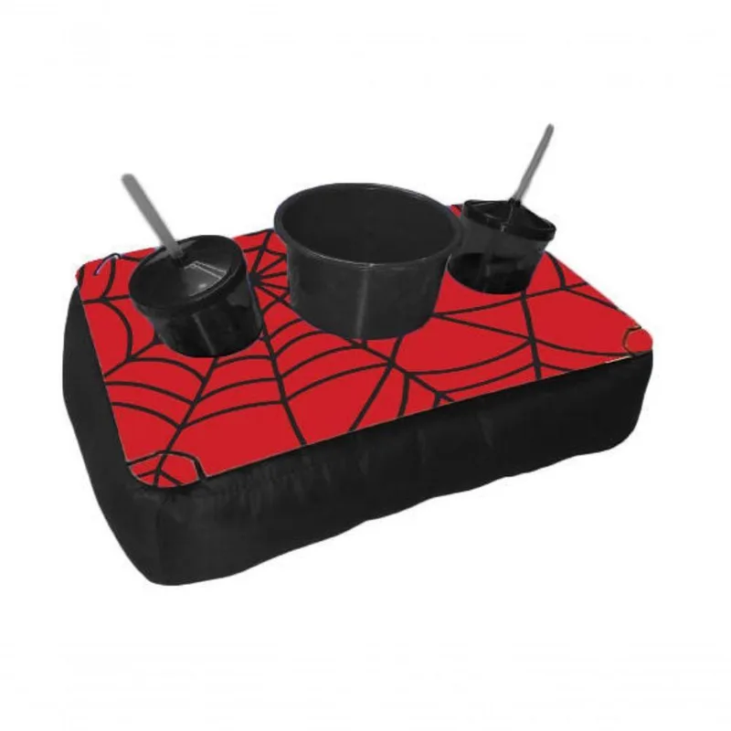 Almofada Bandeja Pipoca Balde E 2 Copos Teia De Aranha - DELUZZ