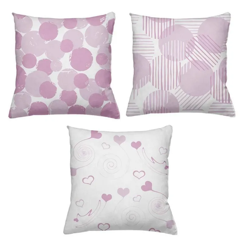 Kit 3 Almofadas Cheias Decorativas 40 X 40 Rosa Elipse - DELUZZ