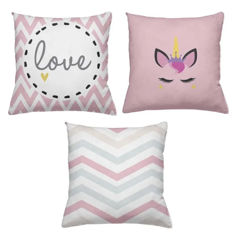 Kit 3 Almofadas Cheias Decorativas 40 X 40 Unicórnio - DELUZZ