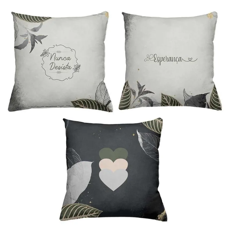 Kit 3 Almofadas Cheias Decorativas 40 X 40 Esperança