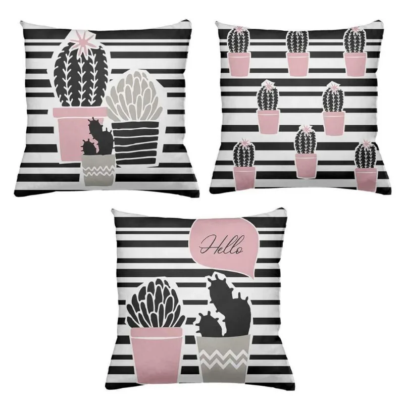 Kit 3 Almofadas Cheias Decorativas 40 X 40 Cacto Black - DELUZZ