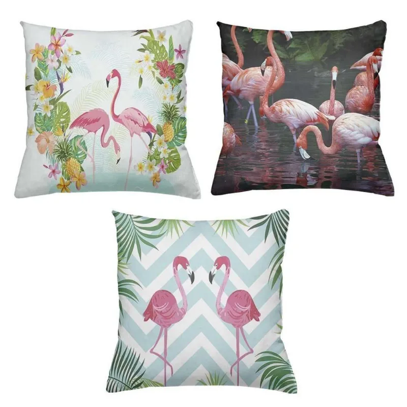 Kit 3 Almofadas Cheiass 40x40 Flamingo - DELUZZ