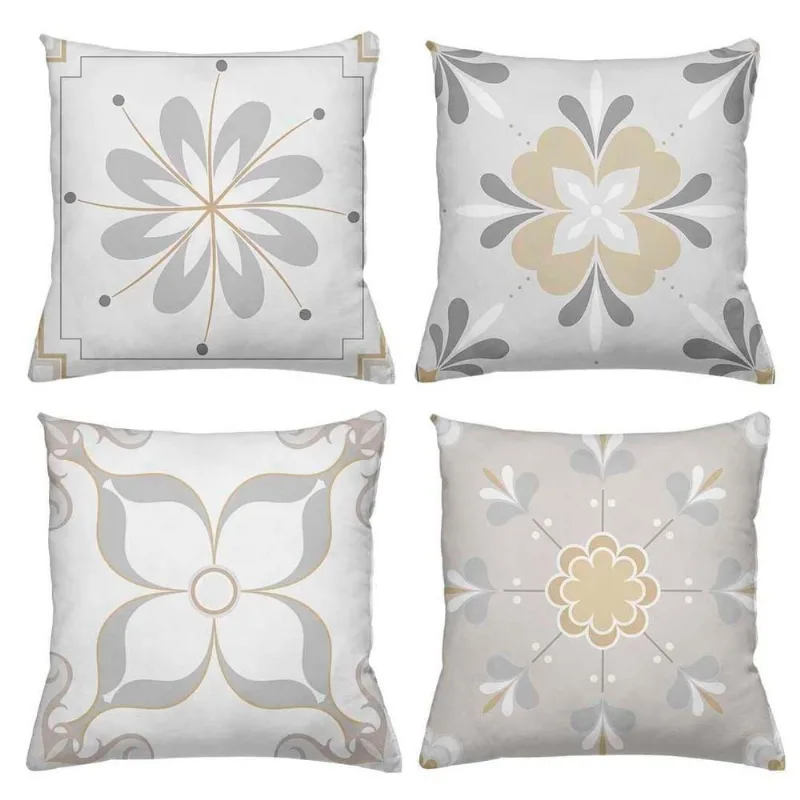 Kit 4 Almofadas Decorativas Cheias 40X40Cm Gray - DELUZZ