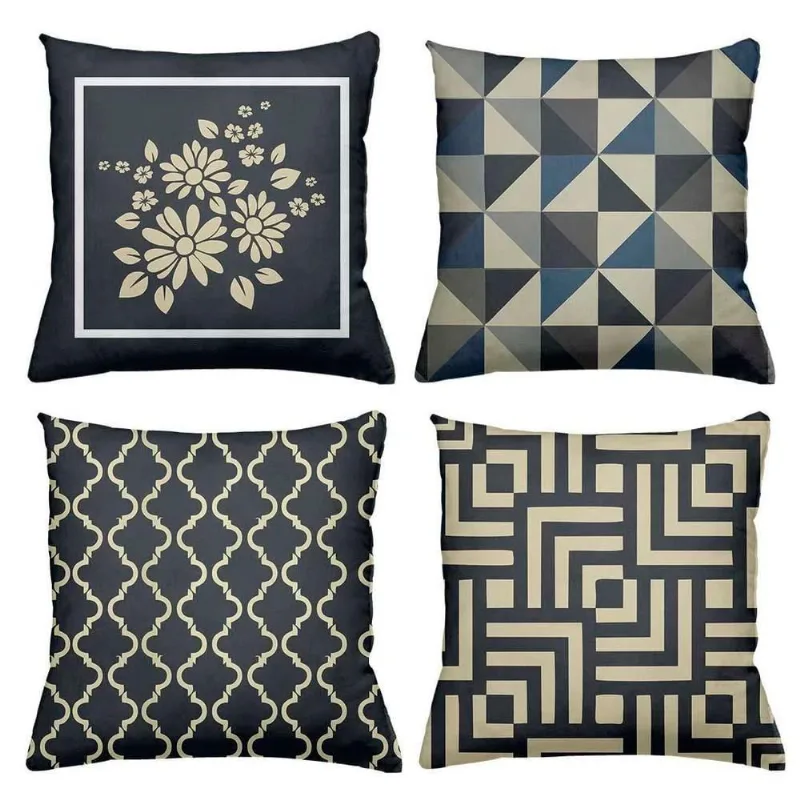 Kit 4 Almofadas Decorativas Cheias 40X40Cm Geoflores - DELUZZ
