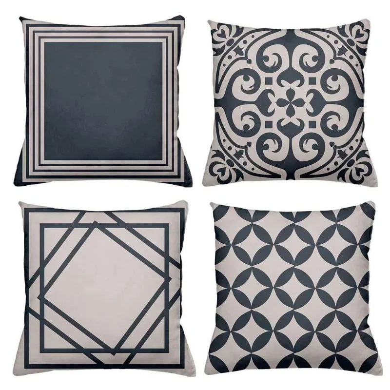 Kit 4 Almofadas Decorativas Cheias 40X40Cm Geo Classy - DELUZZ