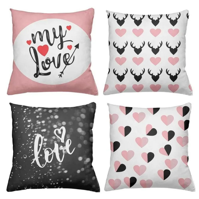 Kit 4 Almofadas Decorativas Cheias 40X40Cm My Love - DELUZZ