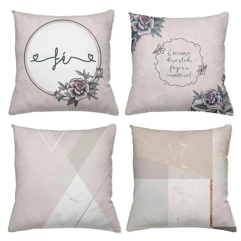 Kit 4 Almofadas Decorativas Cheias 40X40Cm Impossível - DELUZZ