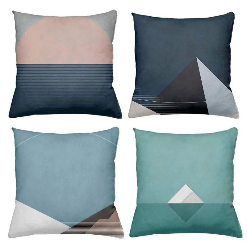 Kit 4 Almofadas Decorativas Cheias 40X40Cm Marinho Classic - DELUZZ