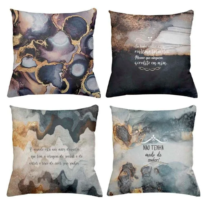 Kit 4 Almofadas Decorativas Cheias 40x40cm Sonhar - DELUZZ