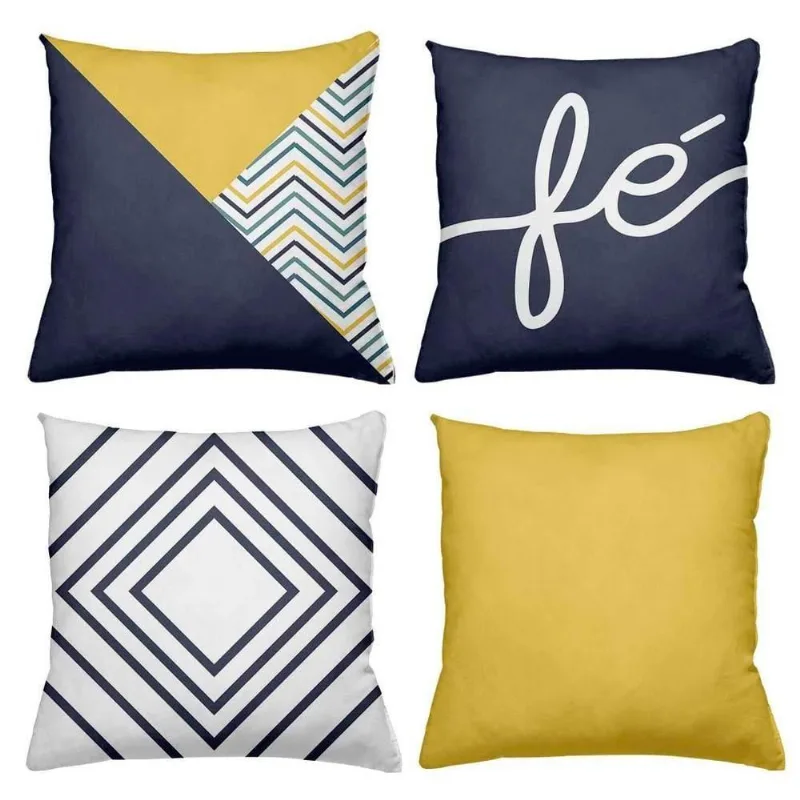 Kit 4 Almofadas Decorativas Cheias 40X40Cm Fé - DELUZZ