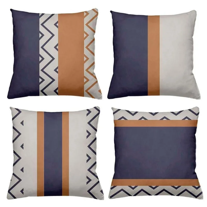 Kit 4 Almofadas Decorativas Cheias 40X40Cm Geo White - DELUZZ