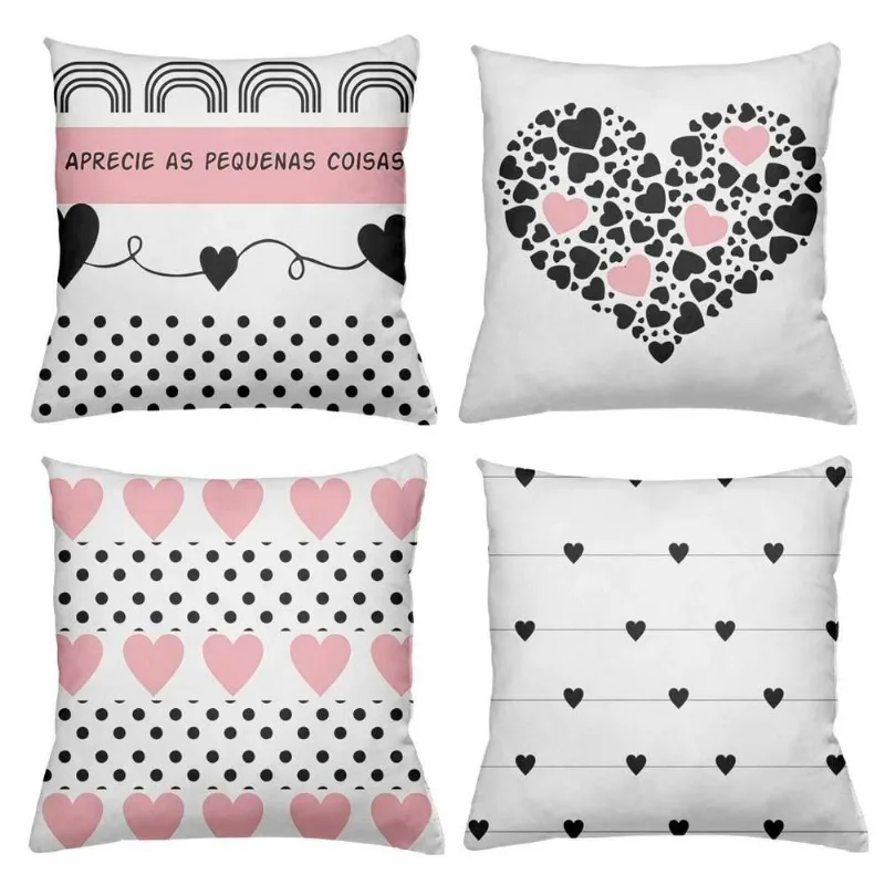 Kit 4 Almofadas Decorativas Cheias 40X40Cm Corazón - DELUZZ