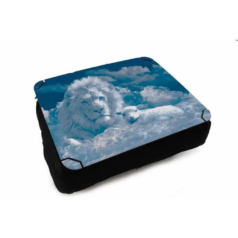 Almofada Bandeja para Notebook Leão e Cordeiro